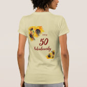 Heldere Waterverf Zonnebloem Fabulous 50 T-shirt (Achterkant)