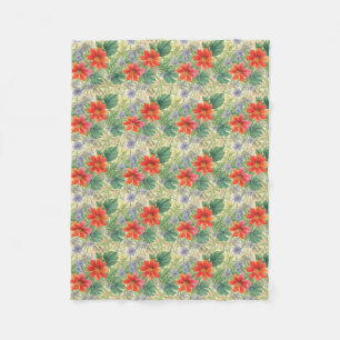Heldere waterverven bloemen fleece deken