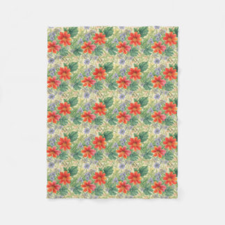 Heldere waterverven bloemen fleece deken