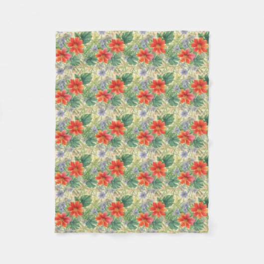 Heldere waterverven bloemen fleece deken (Voorkant)