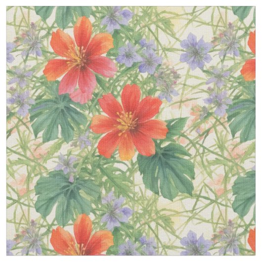 Heldere waterverven bloemen stof (Close Up)
