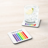 Heldere waxkrayons in regenboogkleuren, jouw naam bier onderzetter (Rechterzijde)