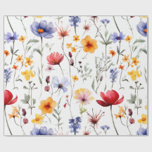 Heldere weide met wilde bloemen in waterverf paste