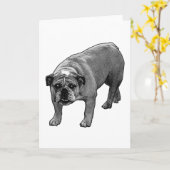 Heldere Wens Bulldog Kaart (Gele Bloem)