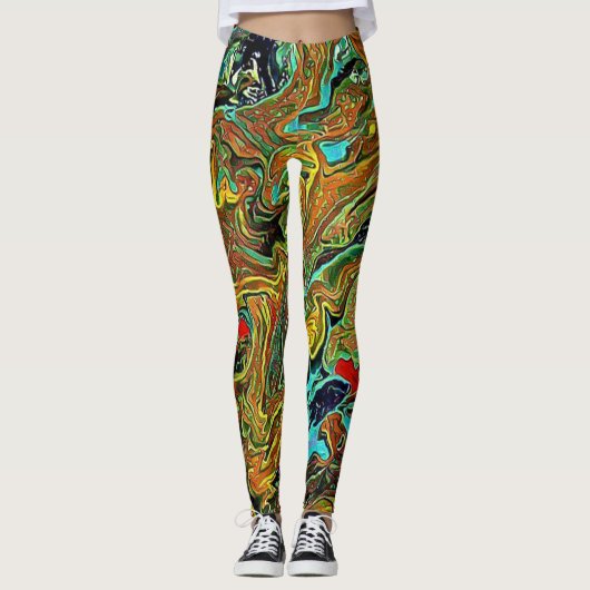 Heldere wervellegen leggings (Voorkant)