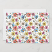 Heldere wilde bloemen patroon RSVP kaart (Achterkant)