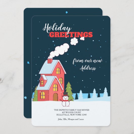 Heldere Winter Night Open House Kaart (Voorkant / Achterkant)