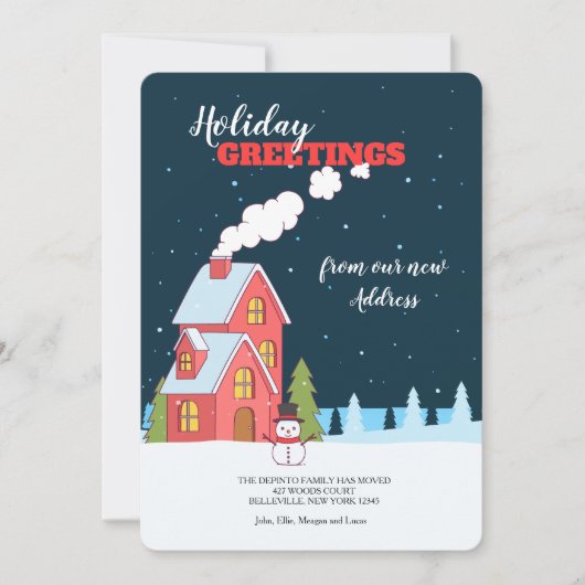 Heldere Winter Night Open House Kaart (Voorkant)