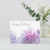 Heldere winterdag Roze gekleurde Sneeuwbomen Feestdagenkaart (Staand voorkant)