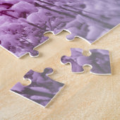 Heldere winterdag Roze Violet getint Snowy bomen Legpuzzel (Zijkant)