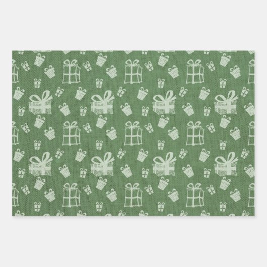 Heldere winterkleuren set 2 inpakpapier vellen (Voorkant 2)