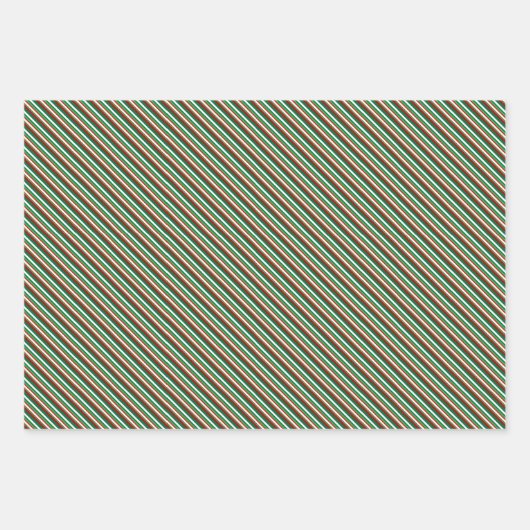 Heldere winterkleuren Stripe Set 2 Inpakpapier Vel (Voorkant 3)