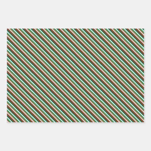 Heldere winterkleuren Stripe Set 2 Inpakpapier Vel (Voorkant 2)