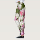 Heldere witte en roze tulpen op een zonnige dag leggings (Links)