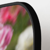 Heldere witte en roze tulpen op een zonnige dag pickleball paddle (Links Detail)