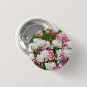 Heldere witte en roze tulpen op een zonnige dag ronde button 3,2 cm (Voorkant /achterkant)