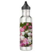 Heldere witte en roze tulpen op een zonnige waterfles  (Rechts)