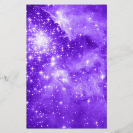 Heldere witte en violette paarse sterren Hemels (Voorkant)