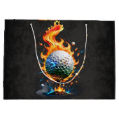 Heldere witte golfbal groot cadeauzakje (Achterkant)