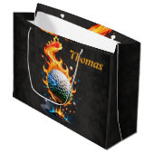 Heldere witte golfbal groot cadeauzakje (Voorkant Gekanteld)