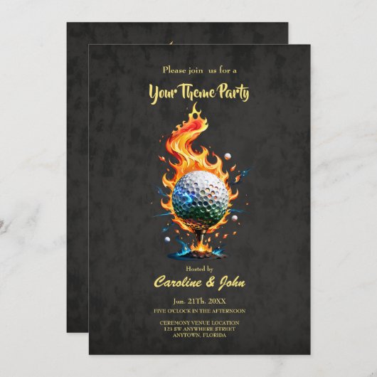 Heldere witte golfbal kaart (Voorkant / Achterkant)