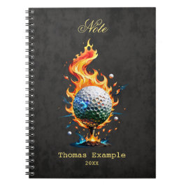 Heldere witte golfbal notitieboek