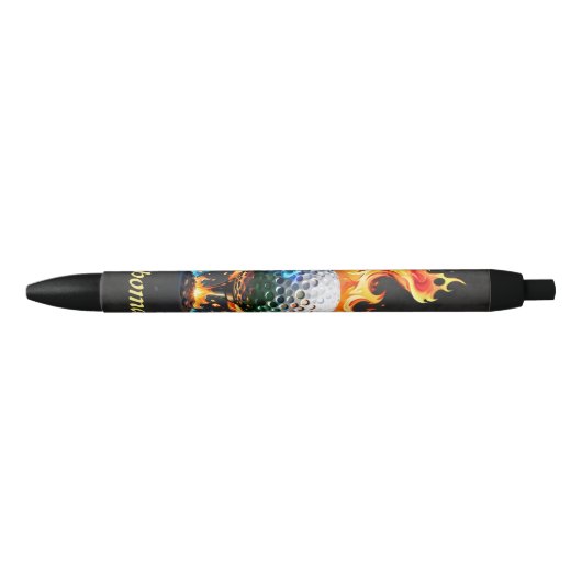 Heldere witte golfbal zwarte inkt pen (Voorkant)