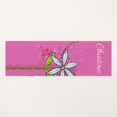 , heldere, witte, groene bladzijnen roze yogamat (Voorkant (horizontaal))