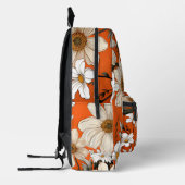 Heldere witte madeliefjes in levendig Sinaasappel Bedrukte Rugzak (Links)