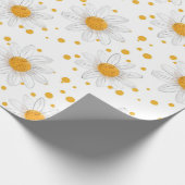 Heldere witte madeliefjes met gele centra cadeaupapier (Hoek)