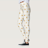 Heldere witte madeliefjes met gele centra leggings (Links)
