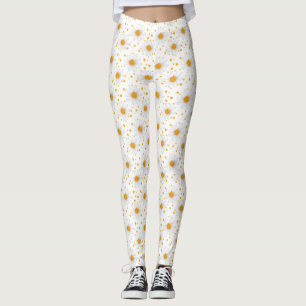 Heldere witte madeliefjes met gele centra leggings