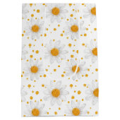 Heldere witte madeliefjes met gele centra medium cadeauzakje (Achterkant)