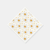 Heldere witte madeliefjes met gele centra servet (Hoek)