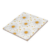 Heldere witte madeliefjes met gele centra tegeltje (Zijkant)