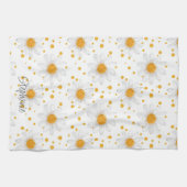 Heldere witte madeliefjes met gele centra theedoek (Horizontaal)