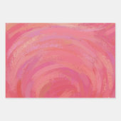 Heldere zalmroze kleurgecoördineerde patronen inpakpapier vel (Voorkant 3)