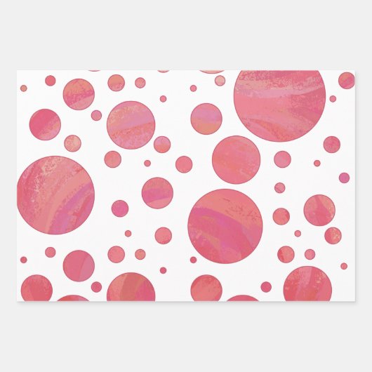 Heldere zalmroze kleurgecoördineerde patronen inpakpapier vel (Voorkant)