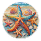 Heldere zeester keramische knop (Voorkant)