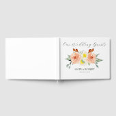 Heldere zomer bloemen bruiloft gastenboek (Volledig)