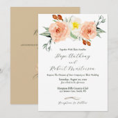 Heldere zomer bloemen bruiloft kaart (Voorkant / Achterkant)