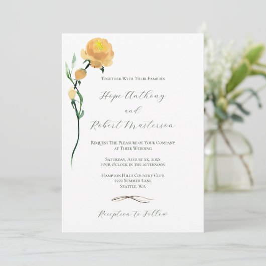 Heldere zomer bloemen bruiloft kaart (Staand voorkant)