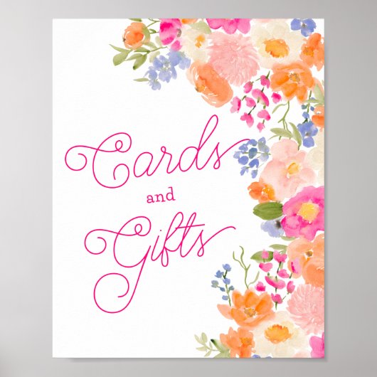 Heldere Zomer chique wilde bloemen bloemenbruidsbo Poster (Voorkant)