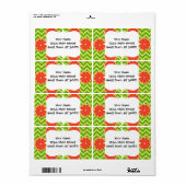 Heldere zomer Citrus Grapefruits op Groene Chevron Etiket (Full Sheet)