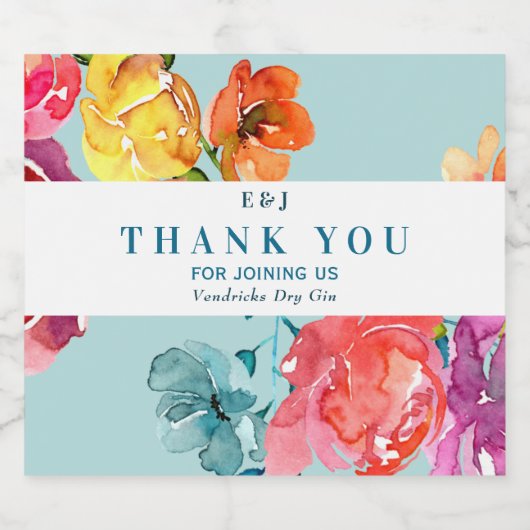 Heldere zomer "Dankuwel" etiket op de liquorfles (Enkel label)