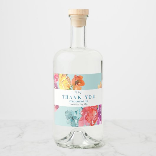 Heldere zomer "Dankuwel" etiket op de liquorfles (Voorkant)