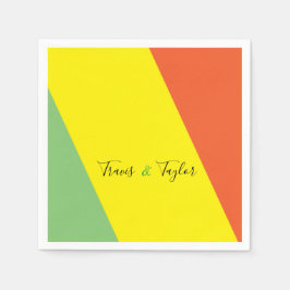 Heldere zomer kleuren bruiloft servet