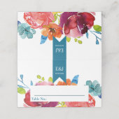 Heldere zomer kleurrijke bruiloft plaatskaartje (Buitenkant ongevouwen)