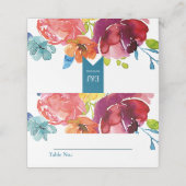 Heldere zomer kleurrijke bruiloft plaatskaartje (Buitenkant ongevouwen)