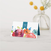 Heldere zomer kleurrijke bruiloft plaatskaartje (Achterkant)